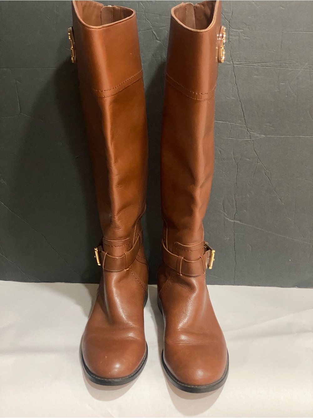 Tory Burch "Adeline" tall leather riding boots. Sz 7.5